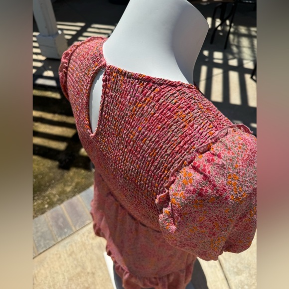 Womens Short Puff Sleeve Babydoll Lined Dress - Picture 4 of 5